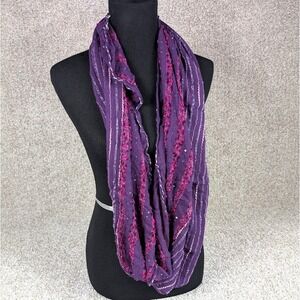 Infinity Scarf Purple Pink Striped Lightweight Fashion Scarf Women